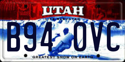 UT license plate B940VC