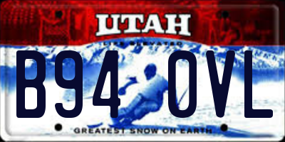 UT license plate B940VL