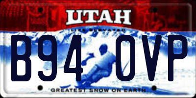 UT license plate B940VP
