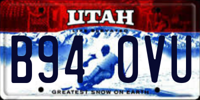 UT license plate B940VU