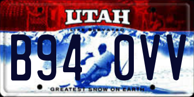 UT license plate B940VV
