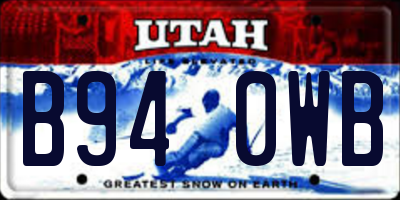 UT license plate B940WB