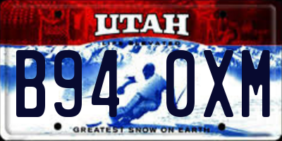 UT license plate B940XM