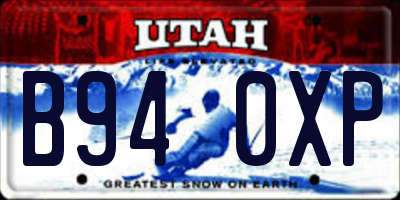 UT license plate B940XP