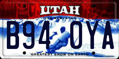 UT license plate B940YA