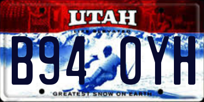 UT license plate B940YH