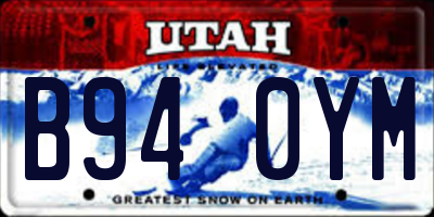 UT license plate B940YM