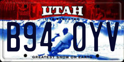 UT license plate B940YV