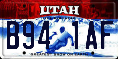 UT license plate B941AF
