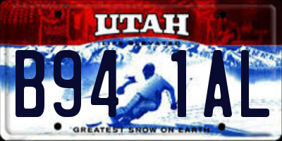 UT license plate B941AL