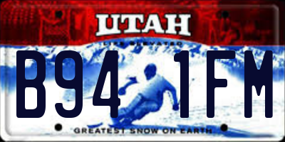 UT license plate B941FM