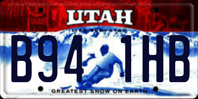 UT license plate B941HB