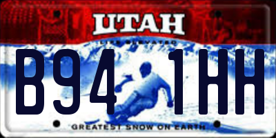 UT license plate B941HH