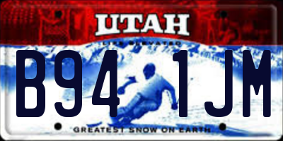 UT license plate B941JM