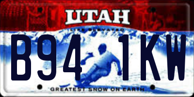 UT license plate B941KW