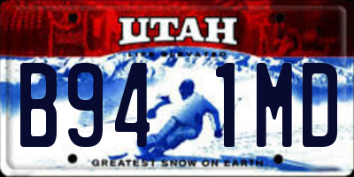 UT license plate B941MD