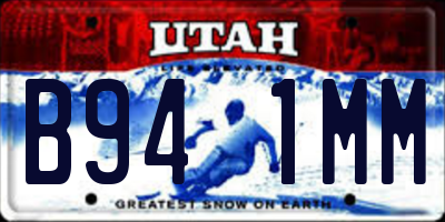 UT license plate B941MM