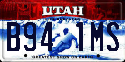 UT license plate B941MS