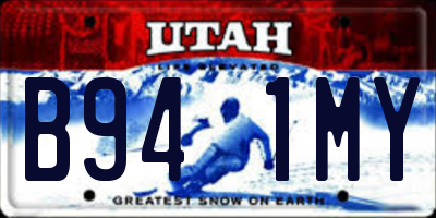 UT license plate B941MY