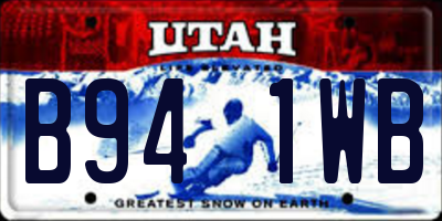 UT license plate B941WB