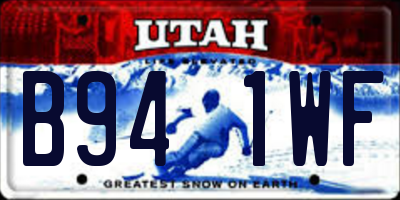 UT license plate B941WF