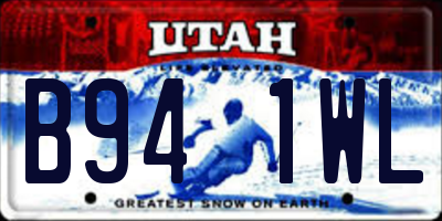UT license plate B941WL