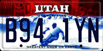 UT license plate B941YN