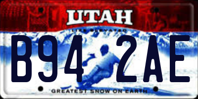 UT license plate B942AE
