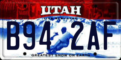UT license plate B942AF