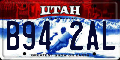 UT license plate B942AL