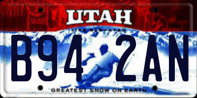 UT license plate B942AN