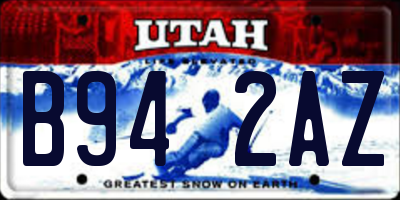 UT license plate B942AZ