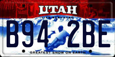 UT license plate B942BE