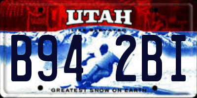 UT license plate B942BI