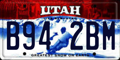 UT license plate B942BM