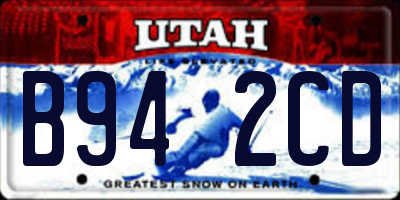 UT license plate B942CD