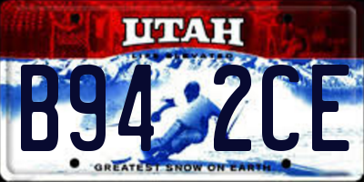 UT license plate B942CE