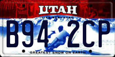 UT license plate B942CP