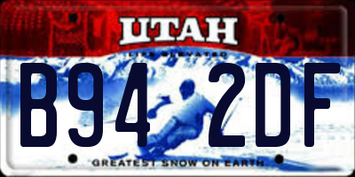 UT license plate B942DF