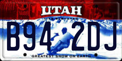 UT license plate B942DJ