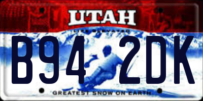 UT license plate B942DK
