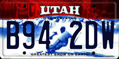 UT license plate B942DW