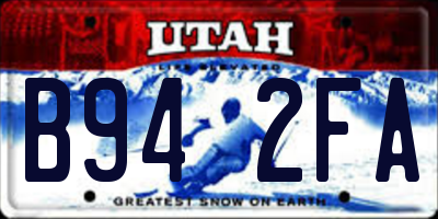 UT license plate B942FA