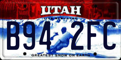 UT license plate B942FC