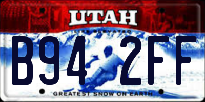 UT license plate B942FF