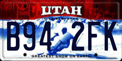 UT license plate B942FK