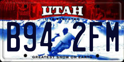 UT license plate B942FM