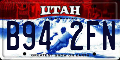 UT license plate B942FN