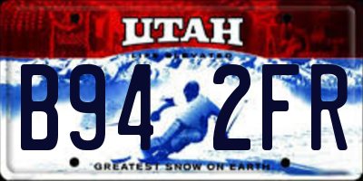 UT license plate B942FR