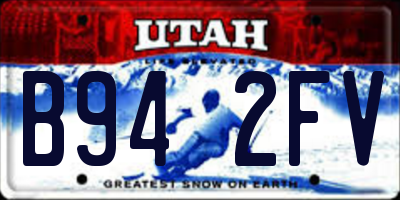 UT license plate B942FV